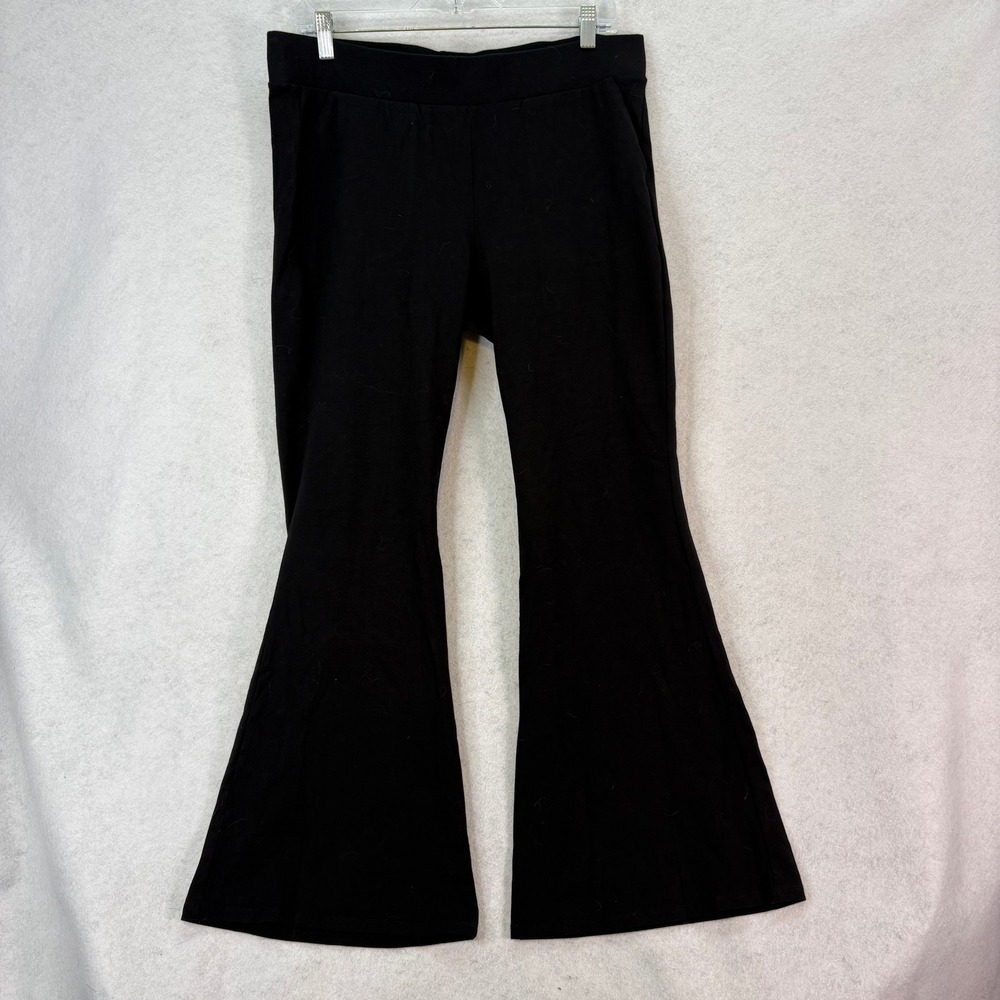 Torrid Flare Leg Stretch Cotton Black Leggings Women 2X Retro Boho Minimalist